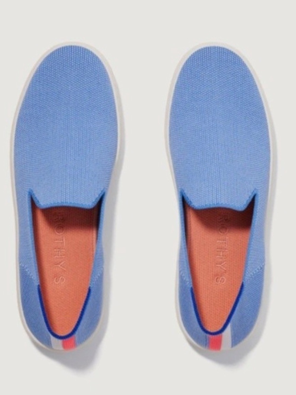 Rothy's Slip-On Boardwalk Sneaker Blue White Women's Size 7.5 Retired